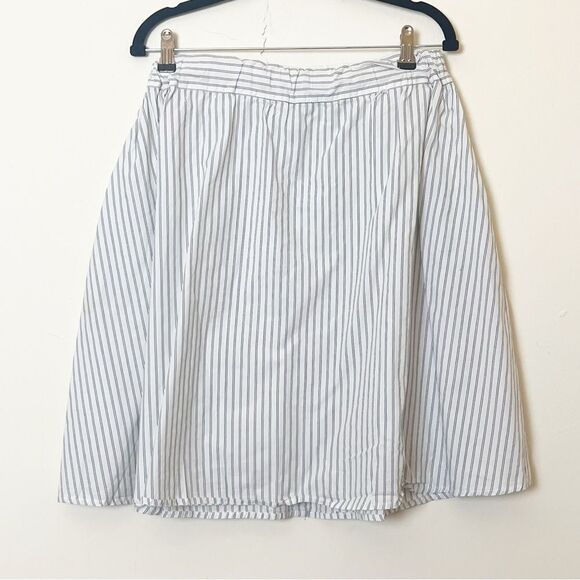 Philosophy Striped Faux Button-Down A-Line Skirt, Size Large - Picture 2 of 4